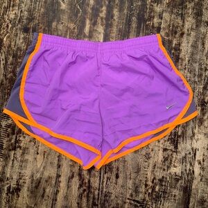 Nike Purple and Orange Athletic Shorts
